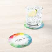 Het kleurrijke Moderne Manuscript van de Calligraf Ronde Kartonnen Onderzetter (Insitu)