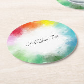 Het kleurrijke Moderne Manuscript van de Calligraf Ronde Kartonnen Onderzetter (Gebogen)