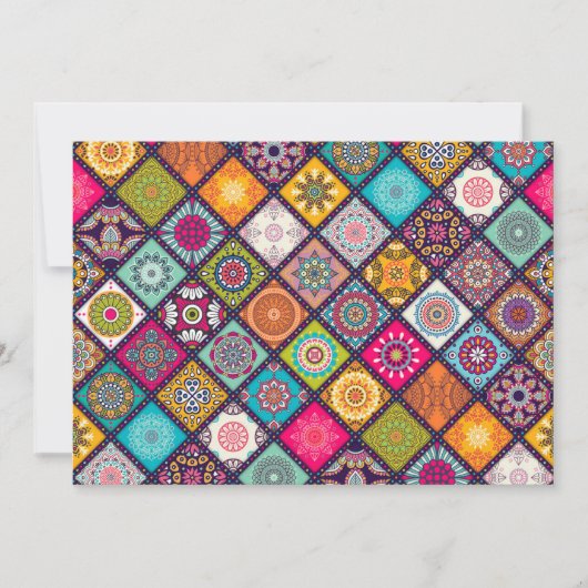 Het kleurrijke mozaïekfeest van de Arabische Nacht Kaart (Voorkant)