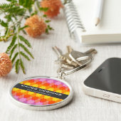 Het kleurrijke Patroon van de Golven van de Zigzag Sleutelhanger (Zijkant)