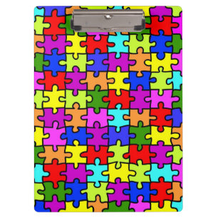 Het kleurrijke patroon van de regenboogpuzzel klembord