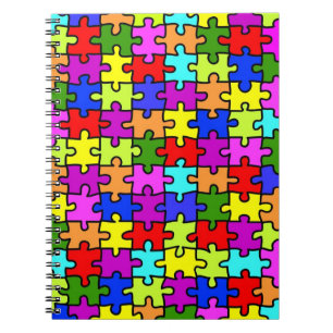 Het kleurrijke patroon van de regenboogpuzzel notitieboek