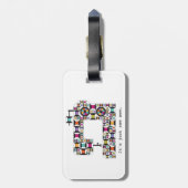 Het kleurrijke Patroon van het Dekbed van de Bagagelabel (Achterkant verticaal)