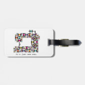 Het kleurrijke Patroon van het Dekbed van de Bagagelabel (Achterkant horizontaal)