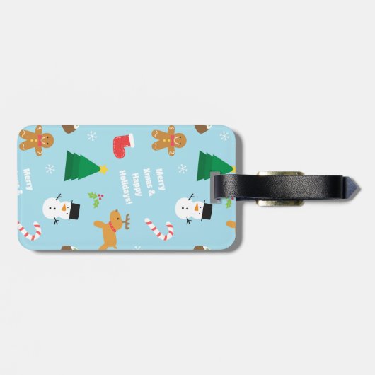 Het kleurrijke Patroon van Kerstmis van de Bagagelabel (Achterkant horizontaal)