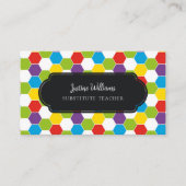 Het kleurrijke patroon van leraar vervangen visitekaartje (Voorkant)