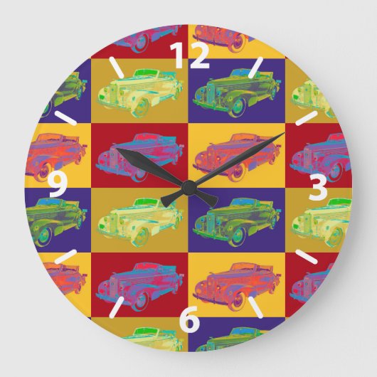 Het kleurrijke Pop-art van Cadillac Lasalle van Grote Klok (Voorkant)