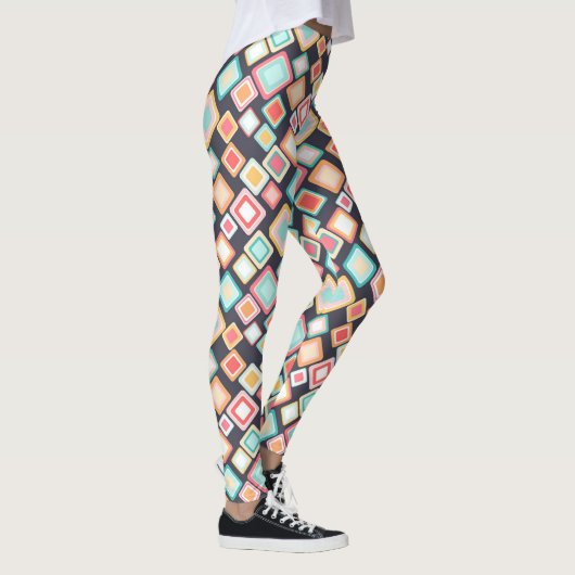Het kleurrijke Retro Patroon van Vierkanten Leggings (Rechts)