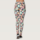 Het kleurrijke Retro Patroon van Vierkanten Leggings (Achterkant)