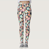Het kleurrijke Retro Patroon van Vierkanten Leggings (Voorkant)