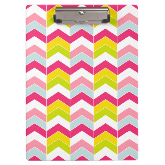 Het kleurrijke Roze Patroon van de Chevron van de Klembord (Voorkant)