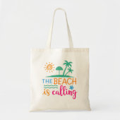 Het kleurrijke strand roept het zomercitaat tote bag (Voorkant)