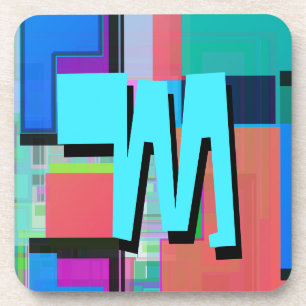 Het Kleurrijke Turkooise Blauwe Geometrische Bier Onderzetter