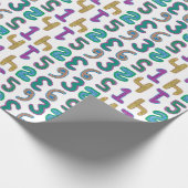 Het kleurrijke Verpakkende Document van Aantallen Cadeaupapier (Hoek)