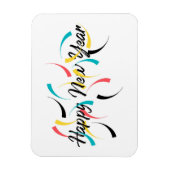 Het kleurrijke, vrolijke ontwerp van "Happy New Ye Magneet (Verticaal)