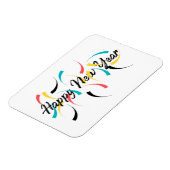 Het kleurrijke, vrolijke ontwerp van "Happy New Ye Magneet (Linkerzijde)