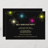Het kleurrijke Vuurwerk Uitnodiging Eve van het Ni (Voorkant / Achterkant)