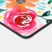 Het kleurrijke Waterverf Floral Illustration Patte Bureaumat (Hoek)