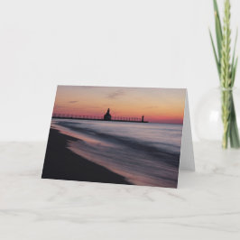 Het kleurrijke Wenskaart van Michigan van het Meer Kaart