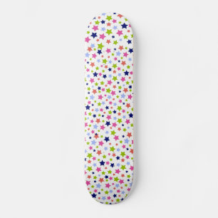 Het kleurrijke wit van het sterpatroon rijdt girly persoonlijk skateboard
