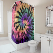 Het kleurstofpatroon. Door de hand getrokken regen Douchegordijn (In situ)