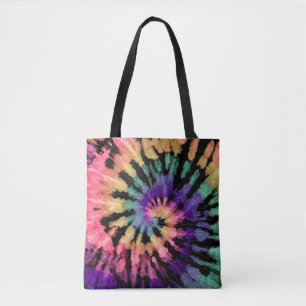 Het kleurstofpatroon. Door de hand getrokken regen Tote Bag