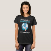 Het klimaat verandert t-shirt (Voorkant volledig)