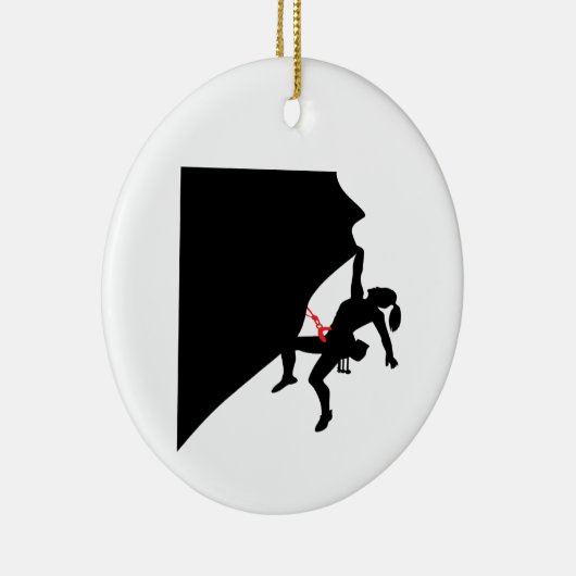 Het klimbergiertje Black Silhouette Keramisch Ornament (Rechts)