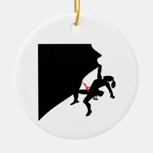 Het klimbergiertje Black Silhouette Keramisch Ornament (Voorkant)