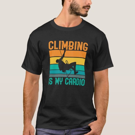 Het klimmen is mijn cardio Tree Rock klimmer T-shirt (Voorkant)
