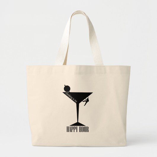 Het klimmen is mijn gelukkige uur grote tote bag (Voorkant)