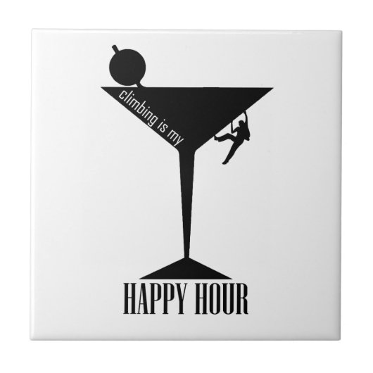 Het klimmen is mijn gelukkige uur tegeltje (Voorkant)