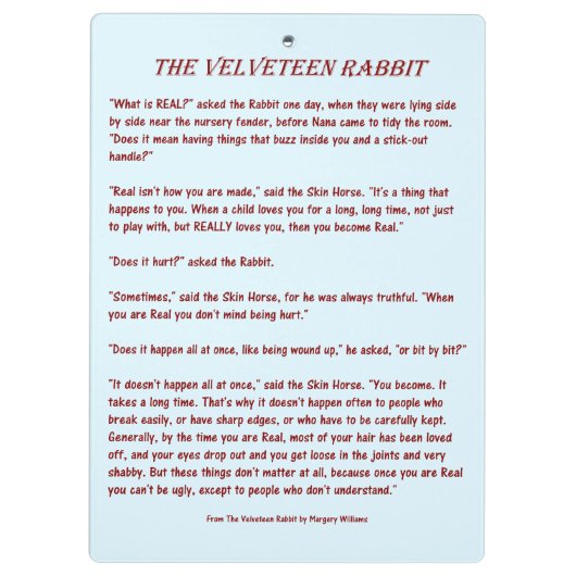 Het klittenkonijn - Klembord (Achterkant)