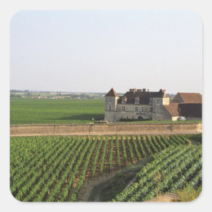 Het klooster Clos de Vougeot uit de 16e eeuw en Vierkante Sticker