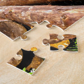 Het klooster in het bos met bergen legpuzzel (Zijkant)