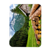 Het klooster in het bos met bergen magneet (Verticaal)