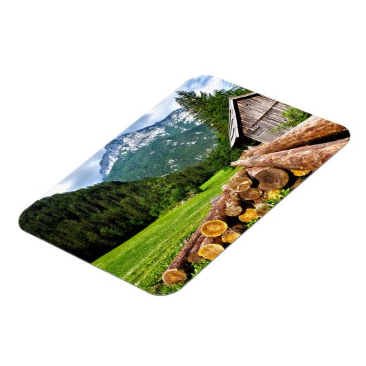 Het klooster in het bos met bergen magneet (Linkerzijde)