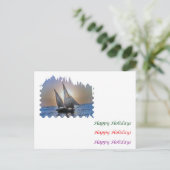 Het Knallen van het oog Kunst - de Boot Feestdagenkaart (Staand voorkant)