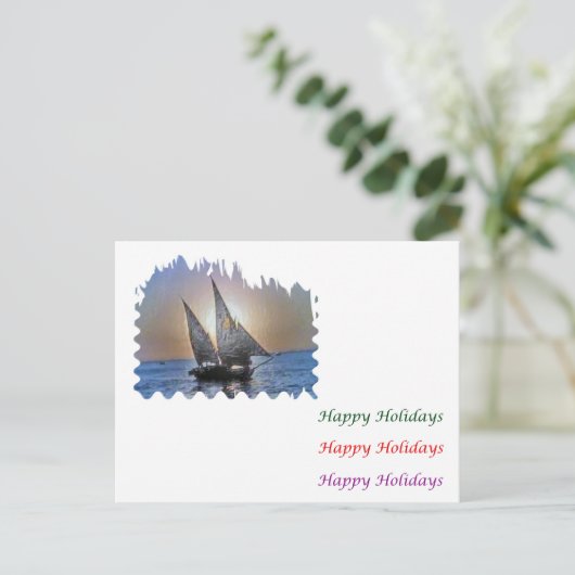 Het Knallen van het oog Kunst - de Boot Feestdagenkaart (Staand voorkant)