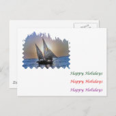 Het Knallen van het oog Kunst - de Boot Feestdagenkaart (Voorkant / Achterkant)