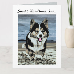 Het knappe Wenskaart van Tricolor Corgi Vaderdag Kaart