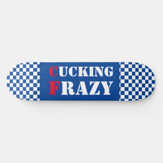 Het knikken Frazy blauw en witte dambord Persoonlijk Skateboard (Horizontaal)