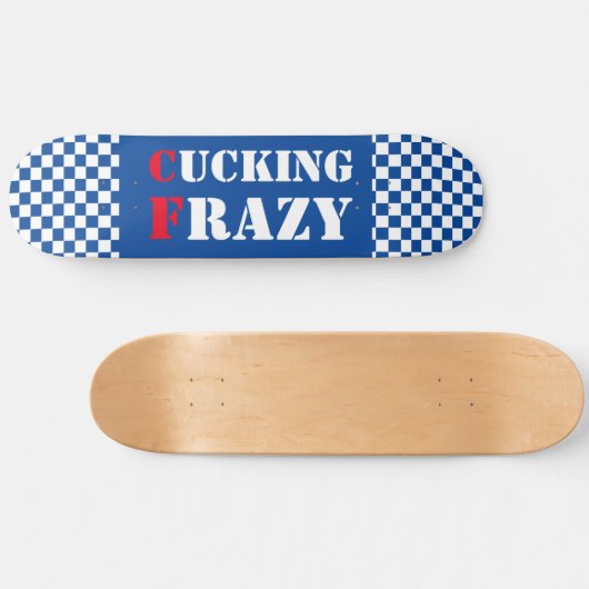 Het knikken Frazy blauw en witte dambord Persoonlijk Skateboard (Horizontaal)