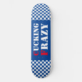 Het knikken Frazy blauw en witte dambord Persoonlijk Skateboard (Voorkant)