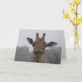 Het knipogen Giraffe Kaart (Gele Bloem)