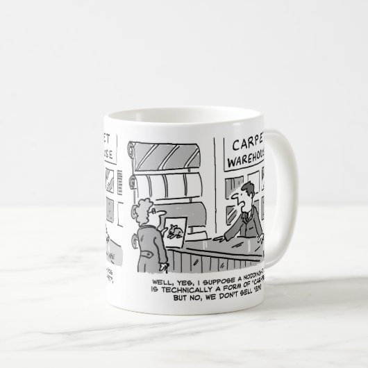 Het knippen van Dog- Verzoek in een Tapijtenhuis Koffiemok (Voorkant rechts)