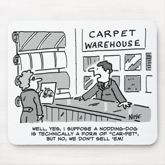 Het knippen van Dog- Verzoek in een Tapijtenhuis Muismat (Voorkant)