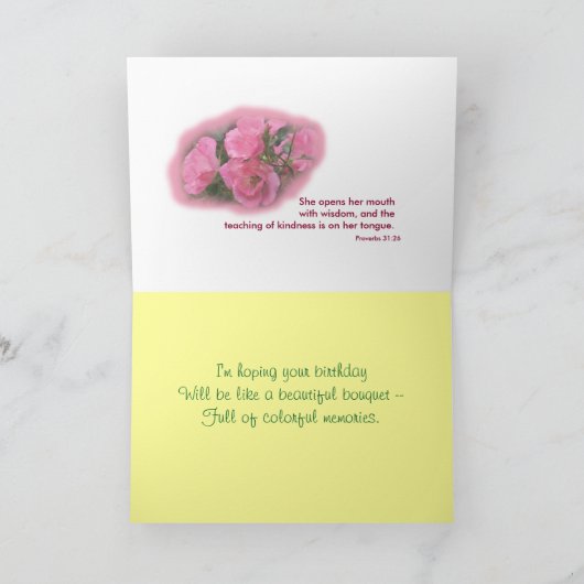 Het knockout nam toe & past Knop 4397 aan Bedankkaart (Binnen)