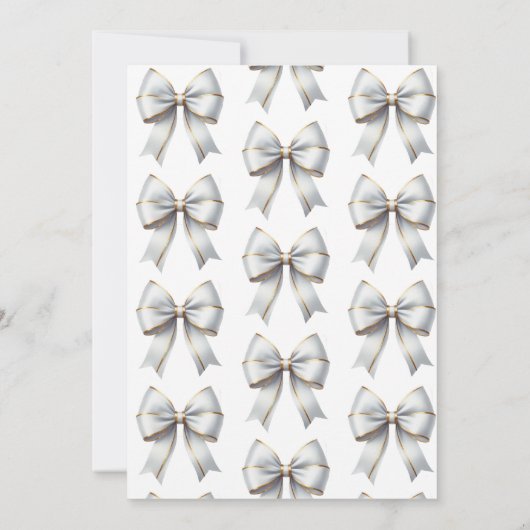 Het knopen van de Knot Gold White Bow Vrijgezellen Kaart (Achterkant)