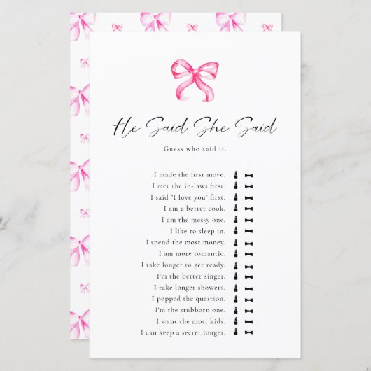 Het knopen van het Vrijgezellenfeest dat hij zei d (Voorkant / Achterkant)